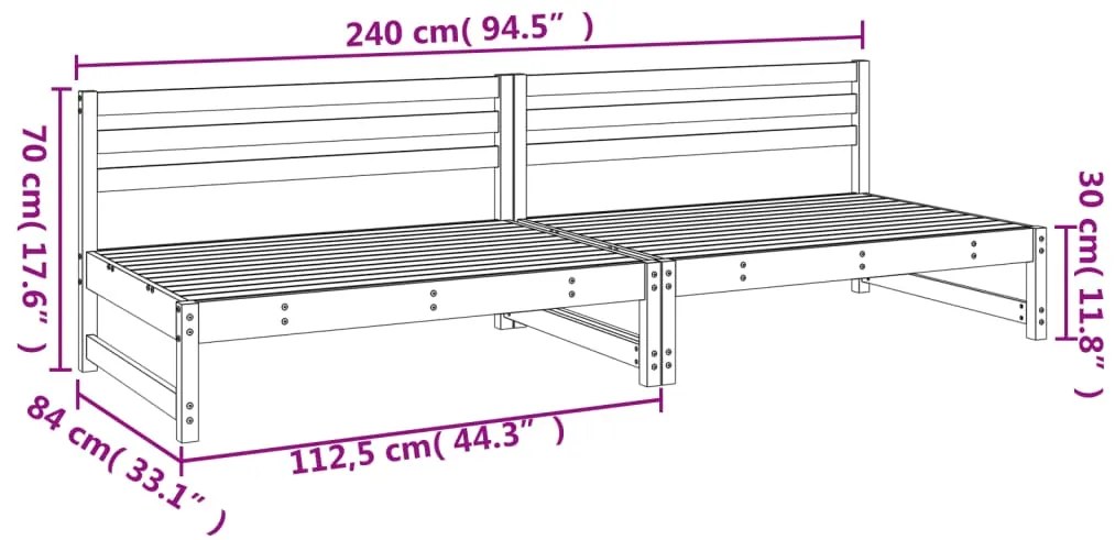 Sofás de centro para jardim 2 pcs 120x80 cm pinho impregnada