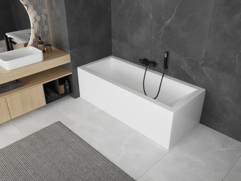 Mexen Cubik banheira retangular 180 x 80 cm com revestimento, branca - 55031808000X
