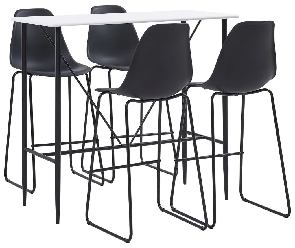 5 pcs conjunto de bar plástico preto