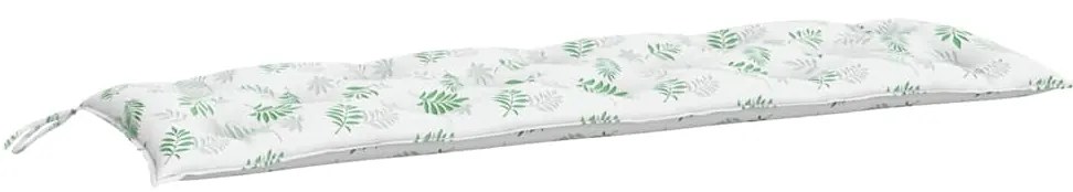 Almofadões banco jardim 2 pcs 150x50x7 cm tecido padrão folhas