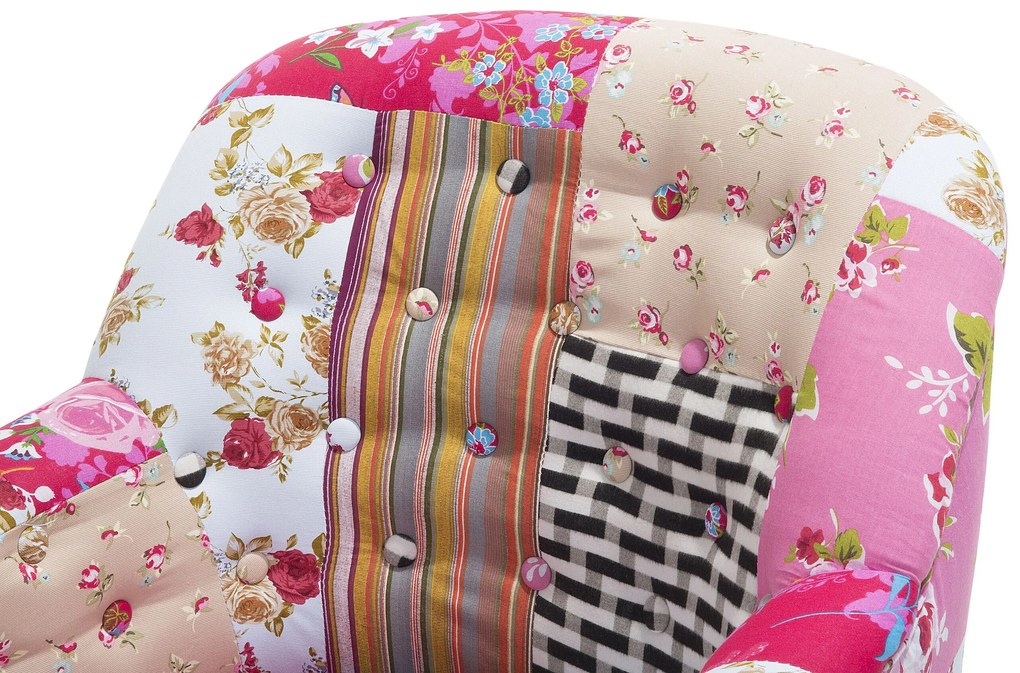 Poltrona em tecido patchwork rosa MANDAL Beliani