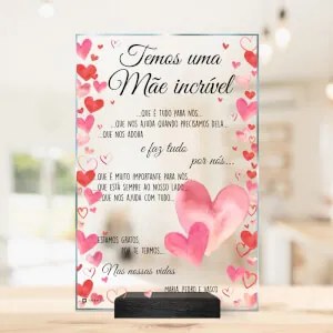 Presente para a mãe - placa personalizada com seu próprio texto e design