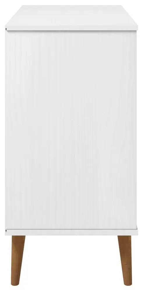 Armário Alto Eva em Pinho Maciço - Branco - Design Escandinavo