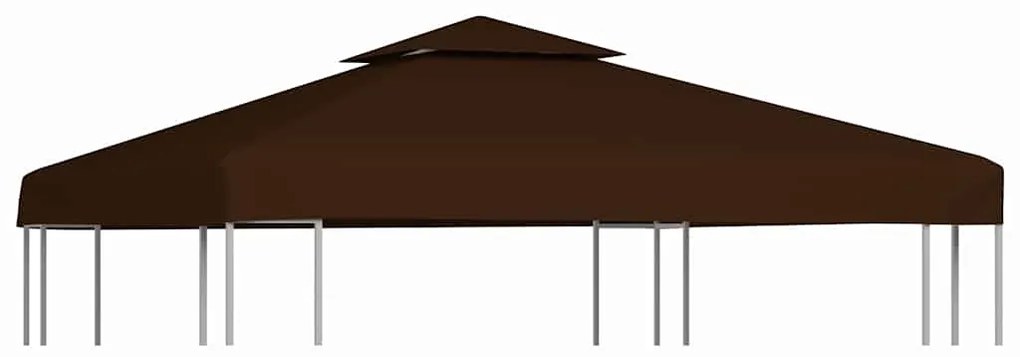Cobertura gazebo c/ 2 camadas 310 g/m² 3x3 m castanho
