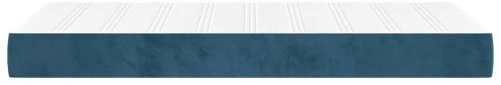 Colchão de molas ensacadas 80x200x20 cm veludo azul-escuro