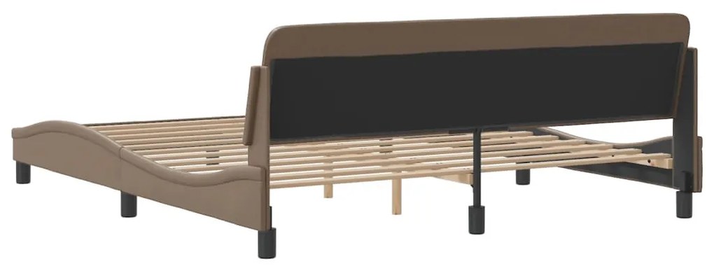 Estrutura cama cabeceira 180x200 cm couro artificial cappuccino