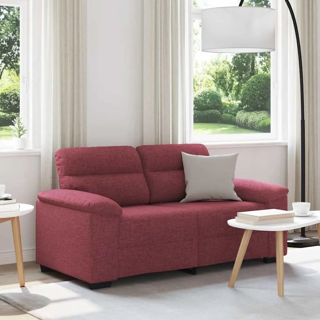 Sofá de 2 lugares tecido 120 cm vermelho tinto