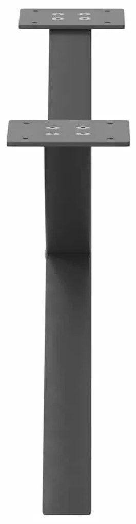 Pés para mesa de centro em formato de X, 2 peças, antracite, 70x(30-31