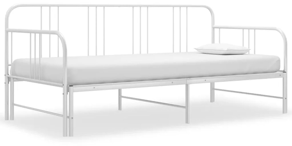 vidaXL Estrutura sofá-cama de puxar 90x200 cm metal branco