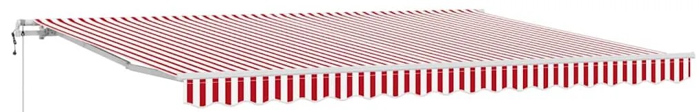 Toldo Retrátil Vermelho e branco 450 × 300 cm Vermelho e branco