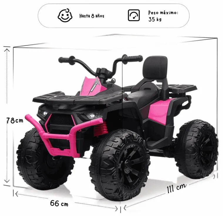 MOTO 4 ELÉTRICA 24V SPEED PRO XXL ROSA