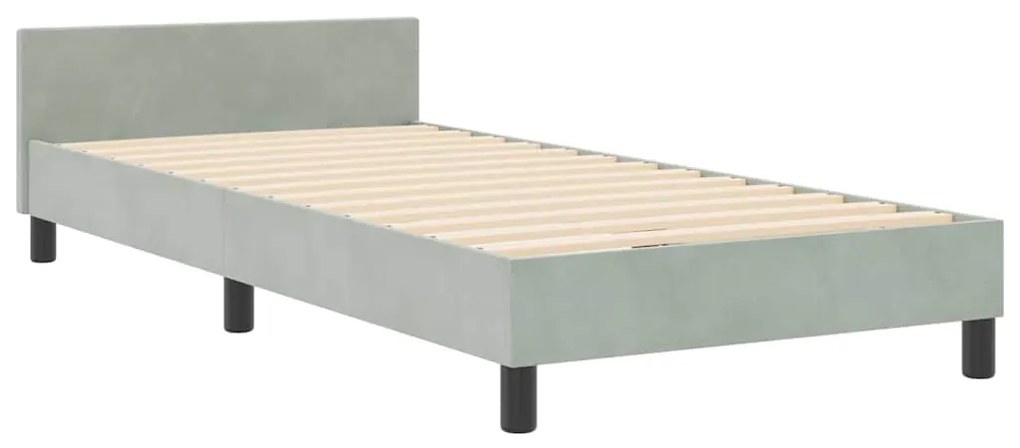 Cama vidaXL Cinza Claro 100x200 cm Veludo