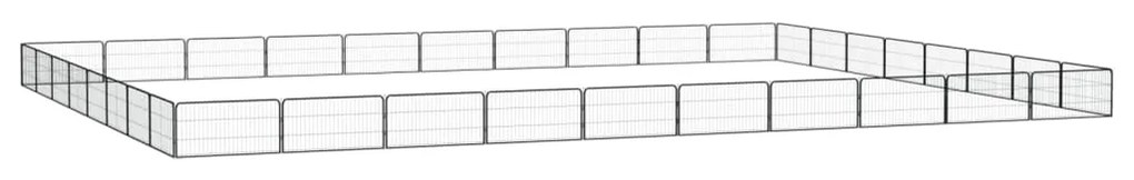 vidaXL Parque p/ cães c/ 36 painéis 100x50 cm aço revestido a pó preto