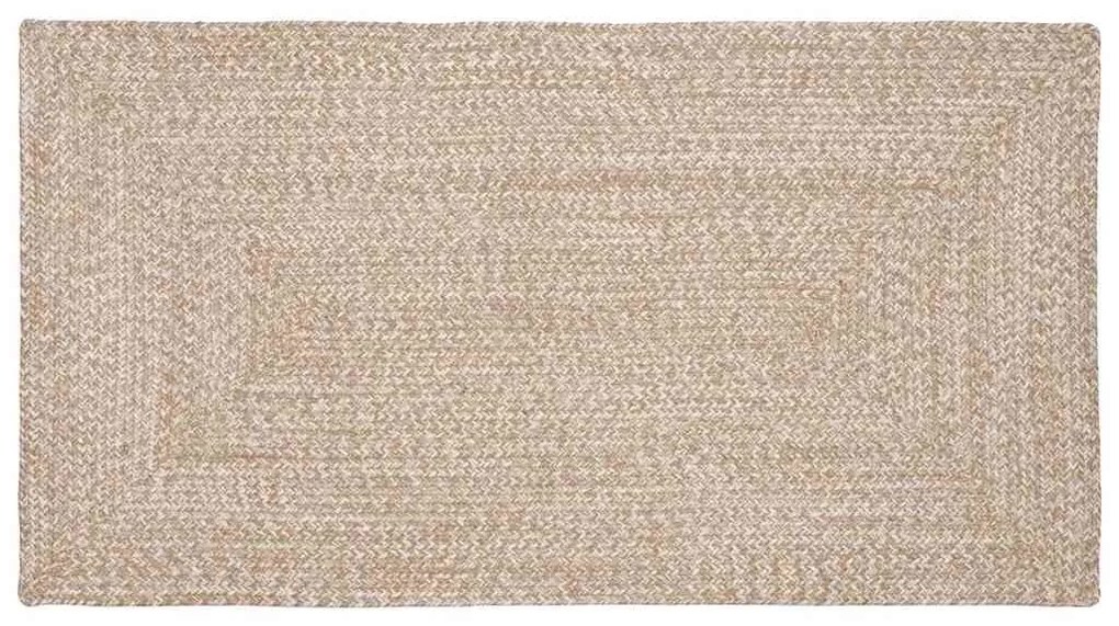vidaXL Tapetes de área Retangular Natural e Branco 60 x 110 cm