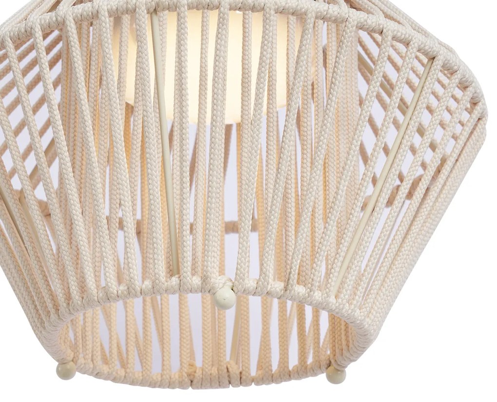 Candeeiro de mesa boémio bege com LED regulável em 3 níveis IP54 recarregável por energia solar - Duco Boêmio