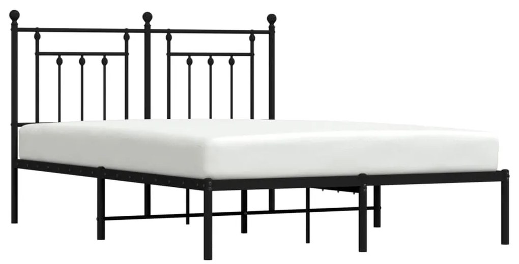 Estrutura de cama com cabeceira 140x200 cm metal preto