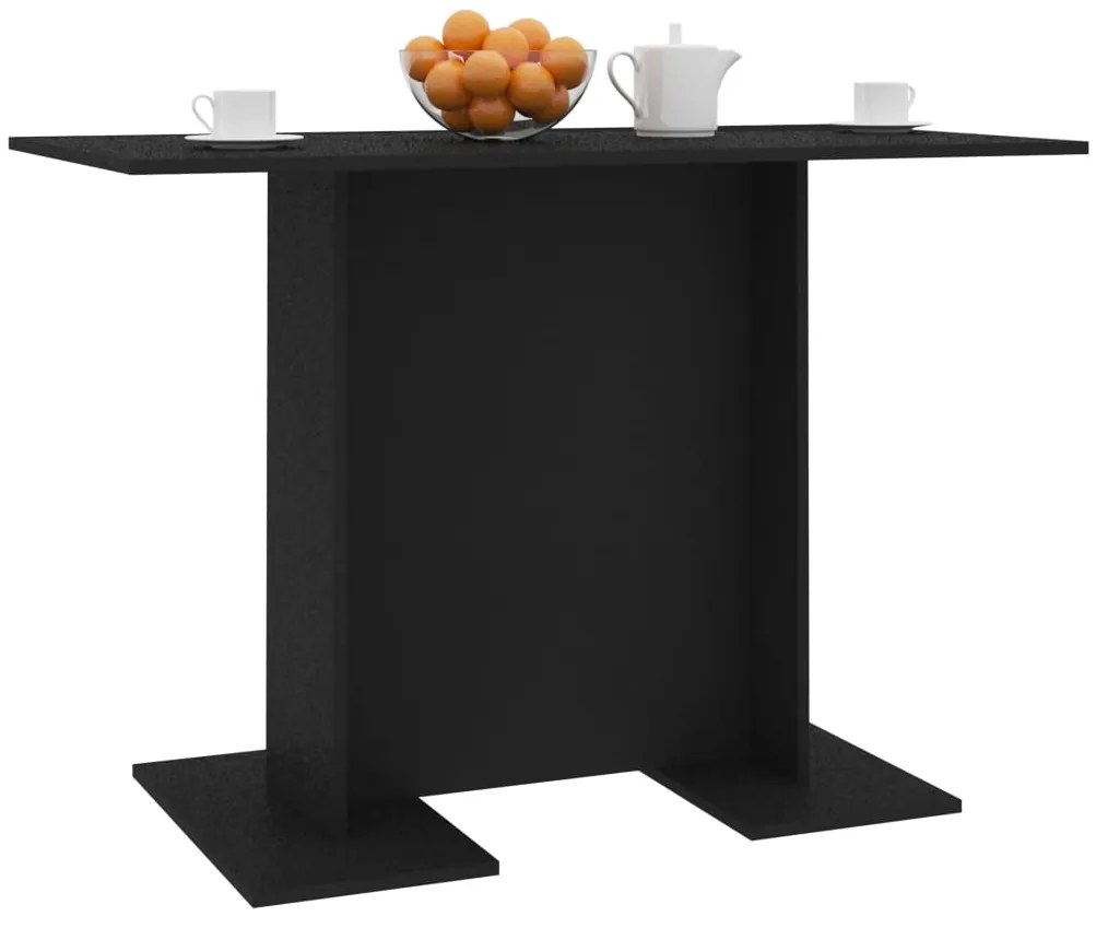 Mesa de jantar 110x60x75 cm derivados de madeira preto