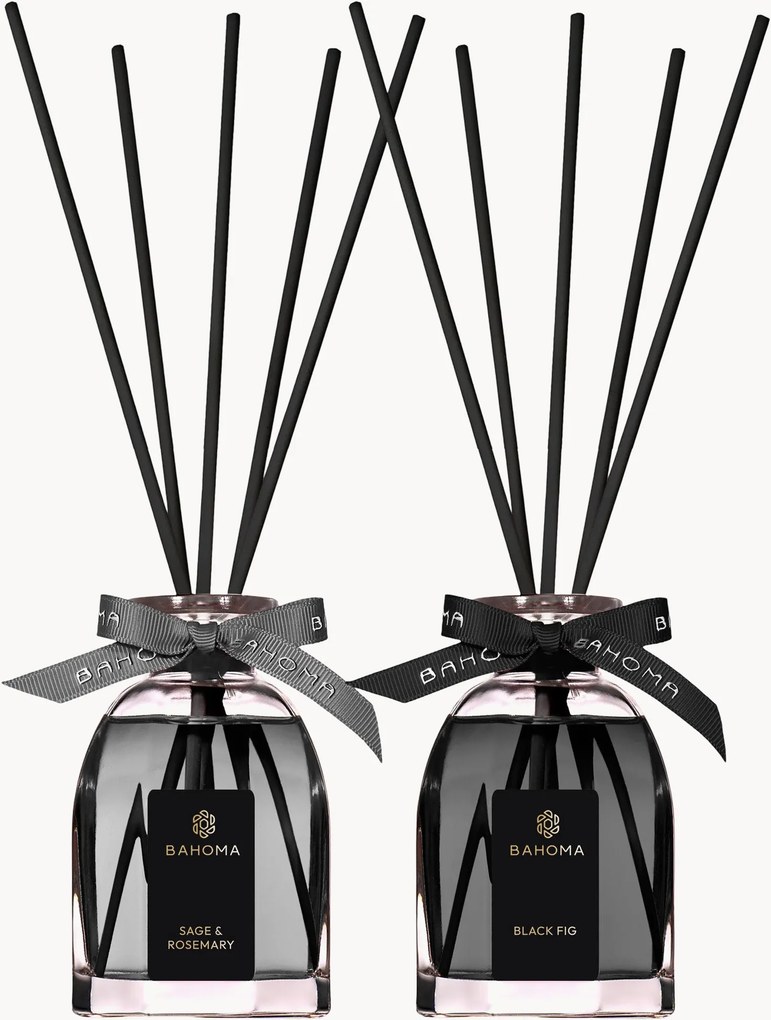 Difusores octogonais em caixa de presente Sage & Rosemary, Black Fig, conjunto de 2