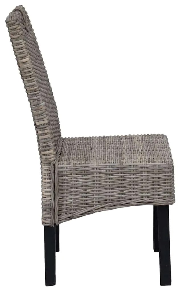 Cadeiras de jantar 4 pcs vime kubu e madeira de mangueira