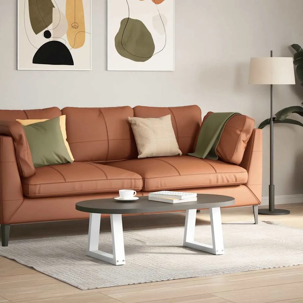 Pés para mesa de centro em V 2 peças Branco 30x(30-31,3) cm Aço