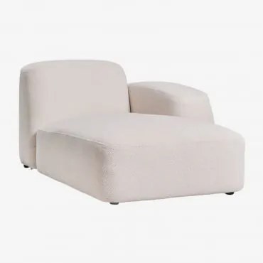 Módulo Chaise Longue Direito Para Sofá Modular Bastian Tecido De Chenille Espesso Branco - Sklum