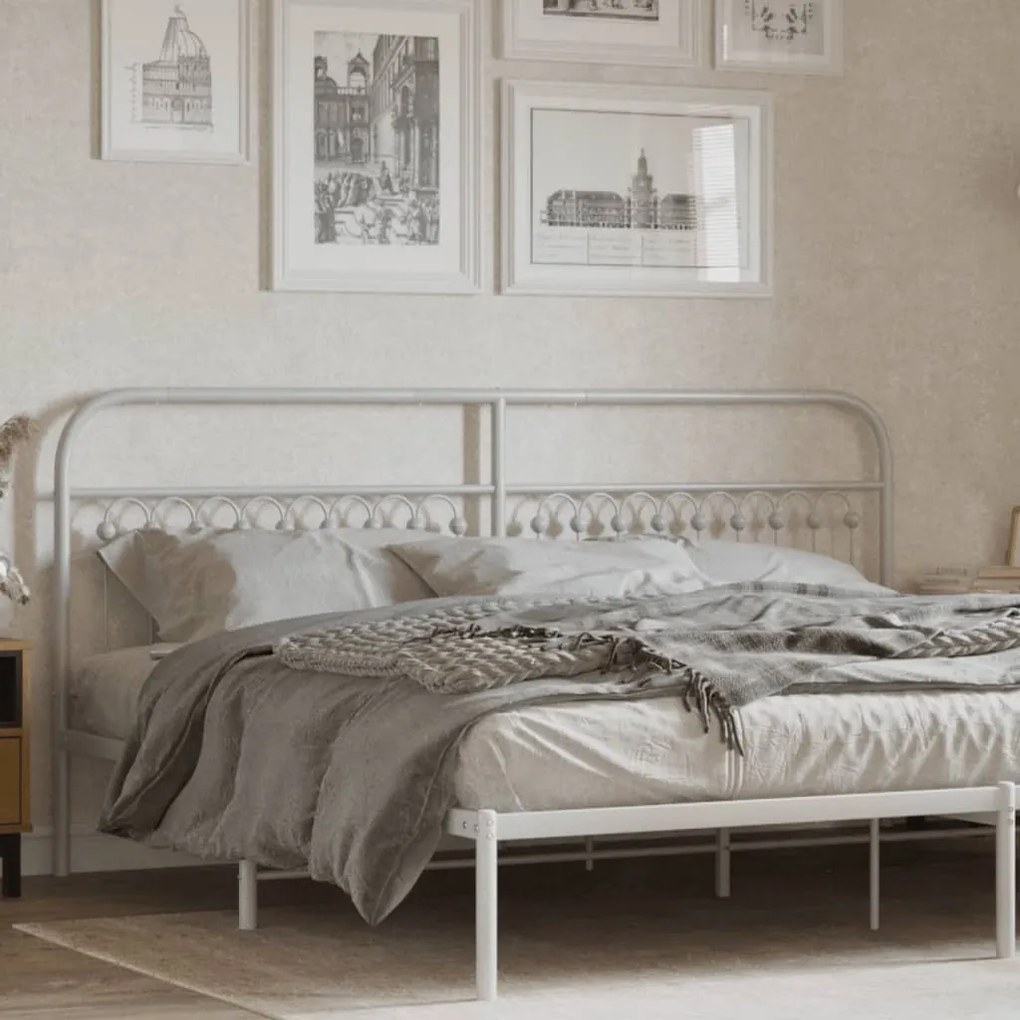 Cabeceira de cama 200 cm metal branco