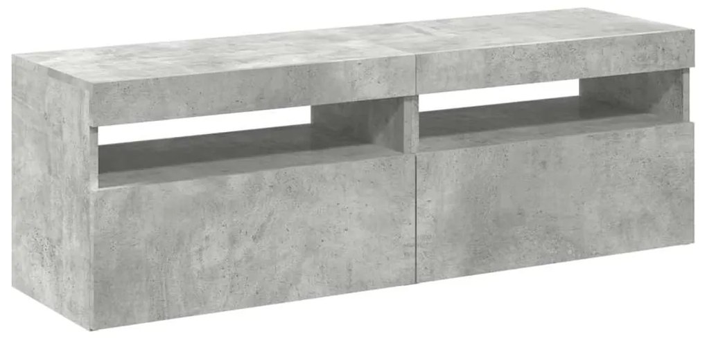 Móveis de TV com luzes LED 2 pcs 60x35x40 cm cinzento cimento