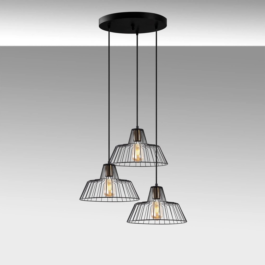 Candeeiro de Teto Hakcu – Preto Antigo – 55 x 55 x 116 cm