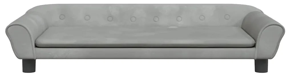 Sofá infantil 100x50x26 cm veludo cinzento-claro