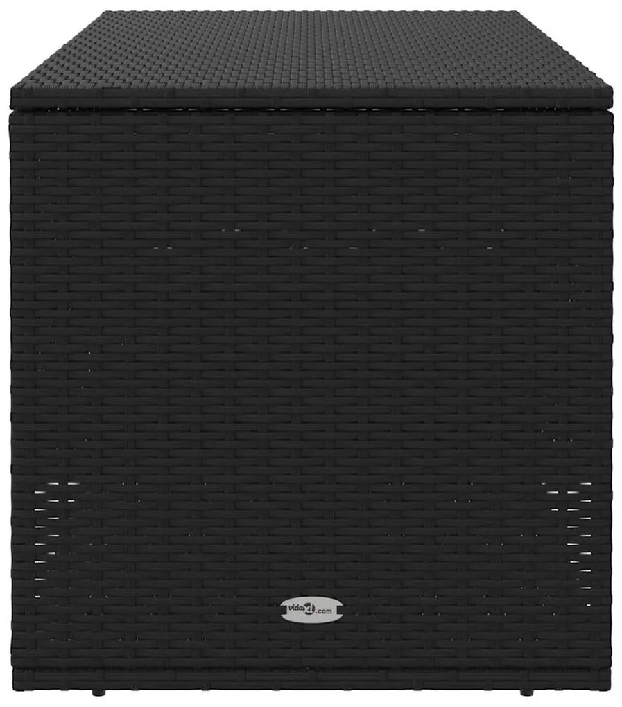 Caixa para almofadões de exterior 100x55x55,5 cm vime PE preto