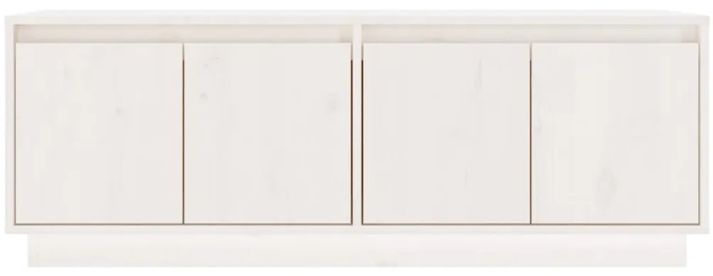 Móvel de TV 110x34x40 cm madeira de pinho maciça branco