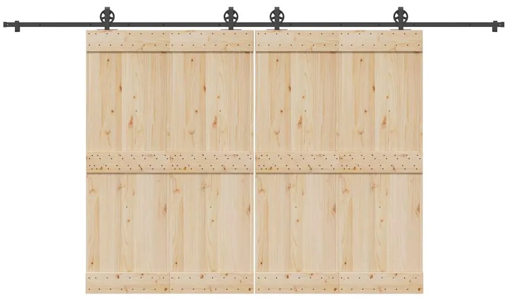 Kit de ferragens para porta deslizante 400 cm aço preto