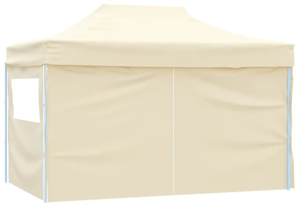 Tenda pop-up dobrável com 4 paredes laterais 3x4,5 m branco nata