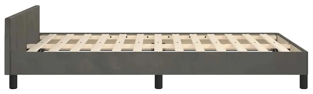 Estrutura de cama sem colchão 120x200 cm veludo cinzento-escuro