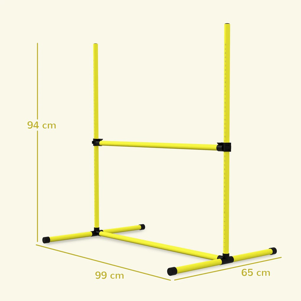 Conjunto de 4 obstáculos profissionais para agility canino, com sistema de fixação ao solo e saco de transporte incluído