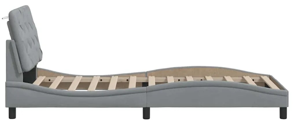 Estrutura de cama com LED sem colchão 90x190 cm tecido