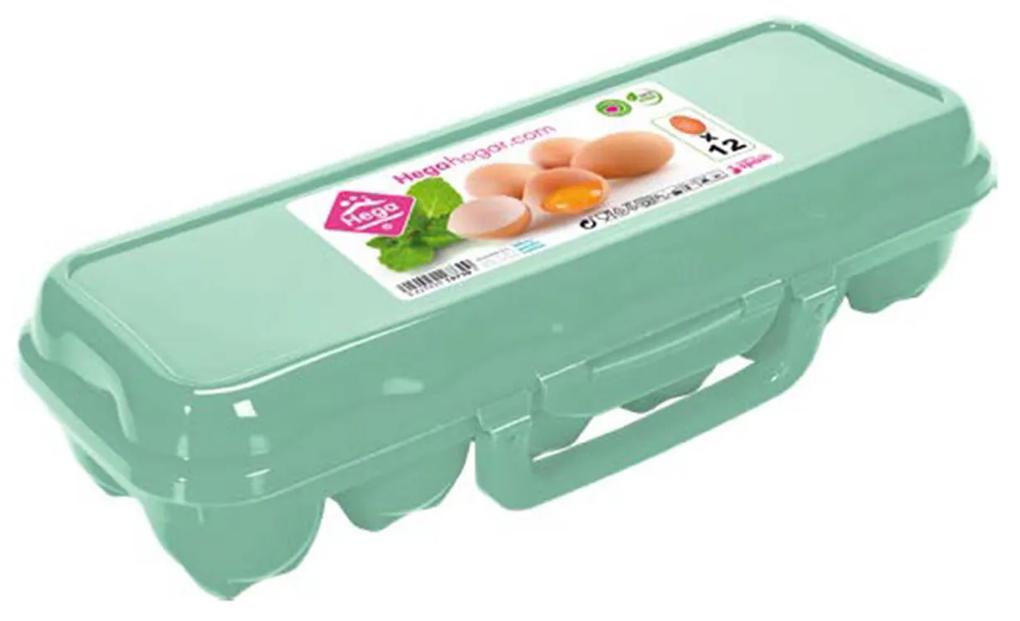 Caixa para 12 Ovos Plástico Verde 30X15.7X7cm