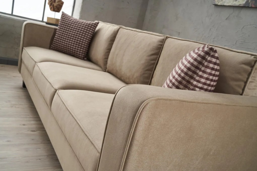 Sofá de 3 Lugares Kale – Creme – 222 cm x 83 cm x 91 cm