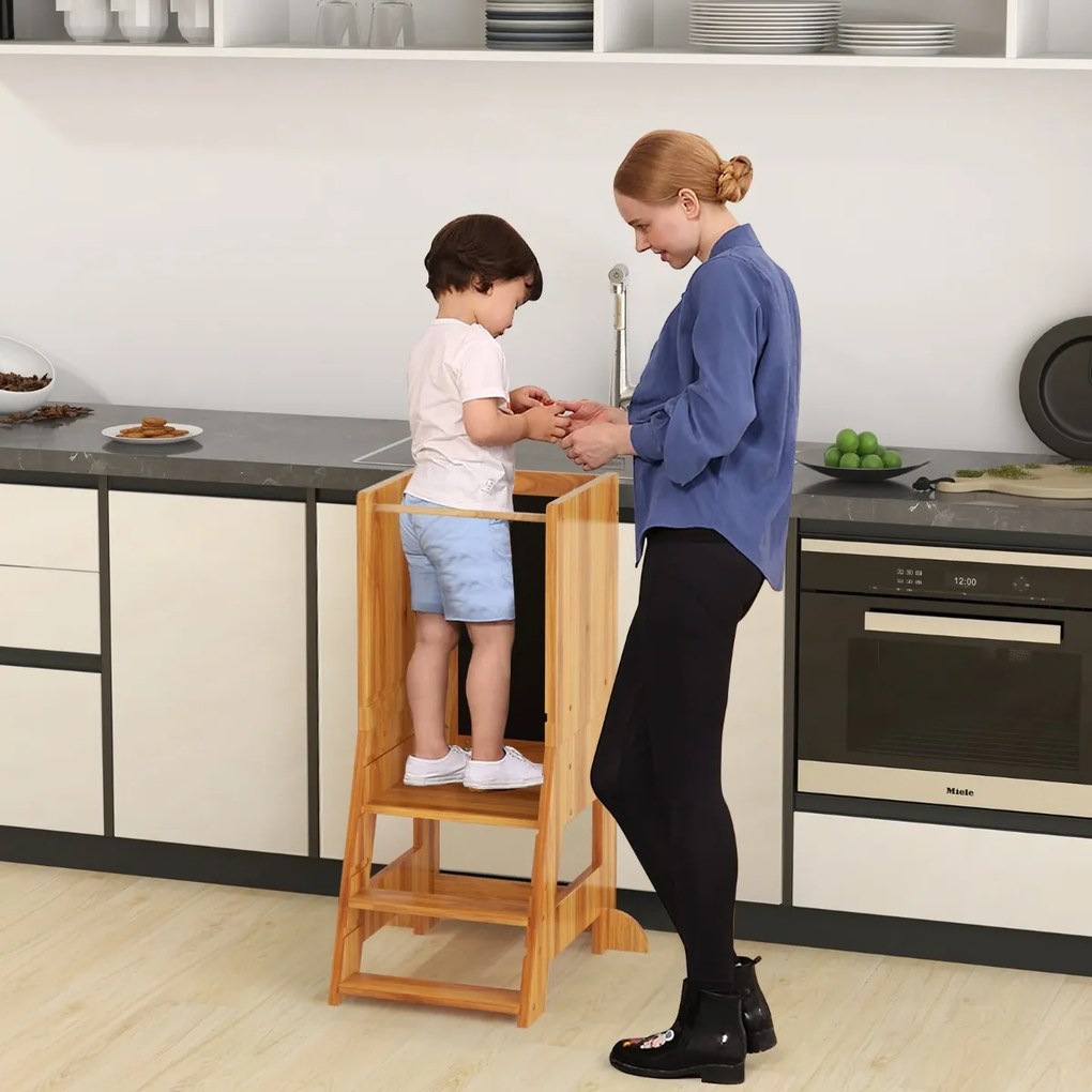 Auxiliar de cozinha para bebês, torre de apoio para bebês com quadro-negro e quadro branco - rosa