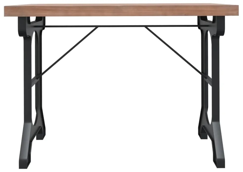 Mesa de jantar 110x65x82 cm madeira de abeto maciça e ferro