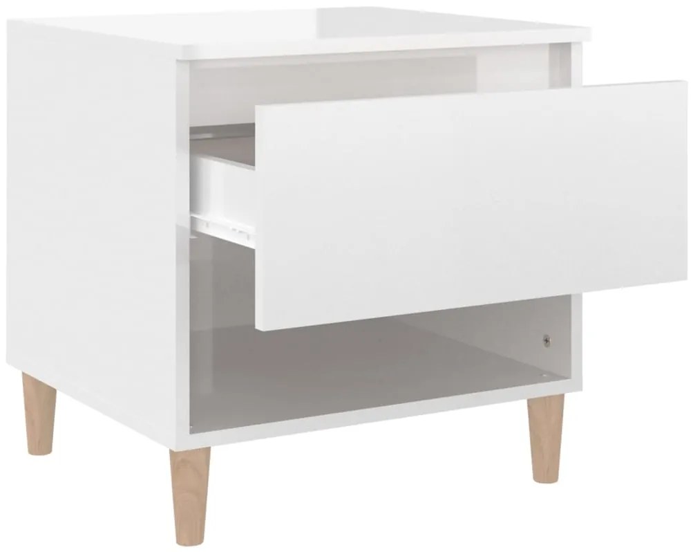 Mesa de cabeceira 50x46x50cm derivados madeira branco brilhante
