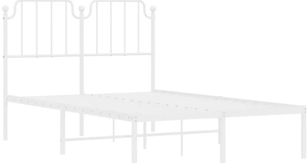 Estrutura de cama com cabeceira 120x190 cm metal branco