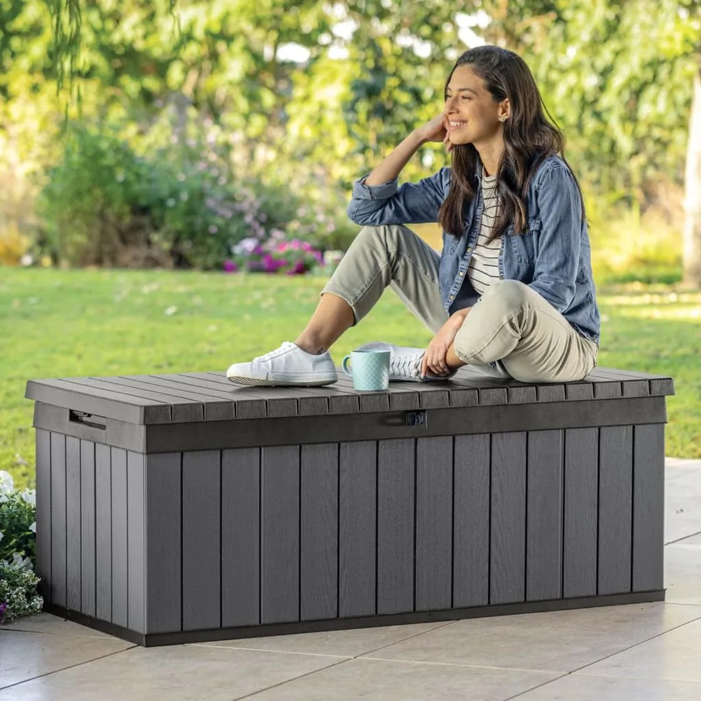 Caixa de arrumação para jardim Darwin 380 L cinzento