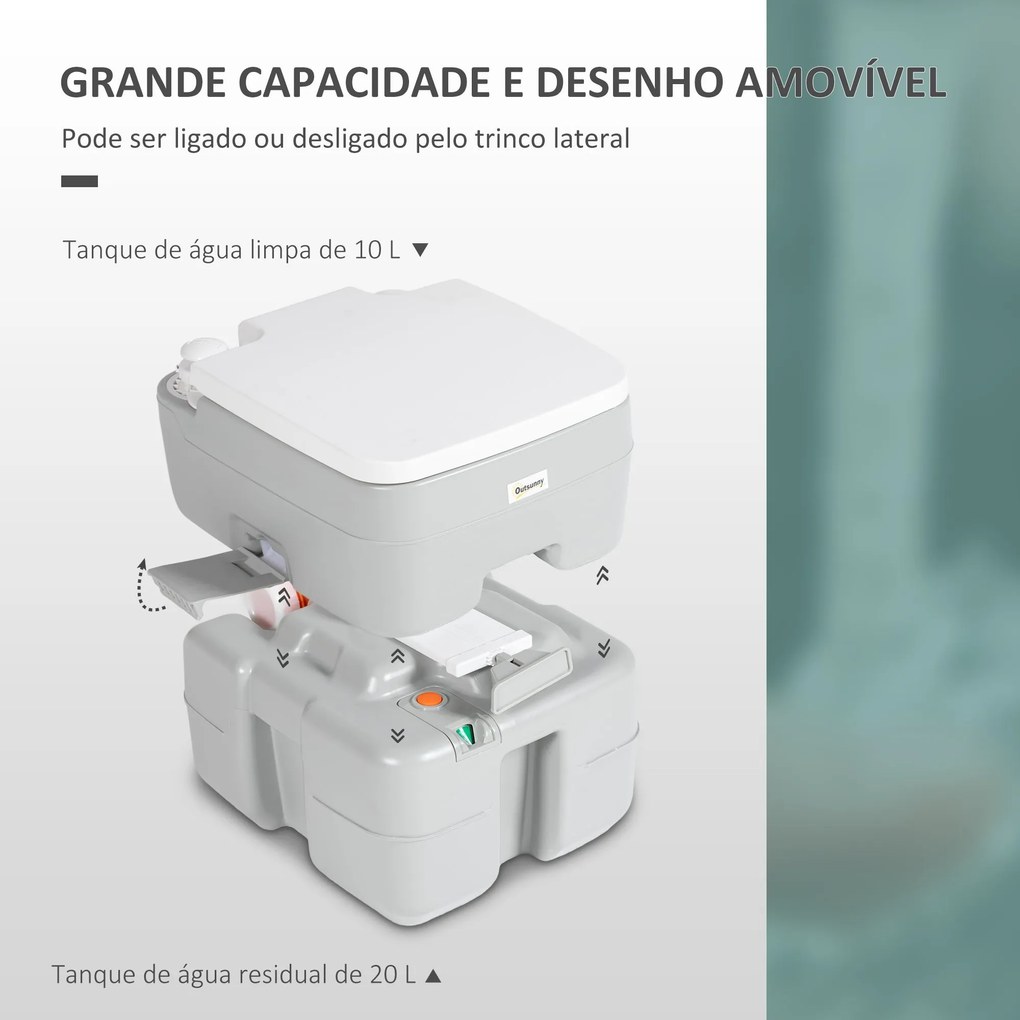 Sanita Portátil 20L Sanita Portátil com Indicador de Nível Capacidade