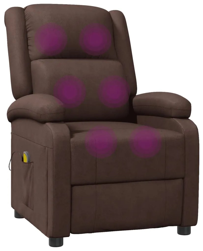 Cadeira de massagens couro artificial castanho