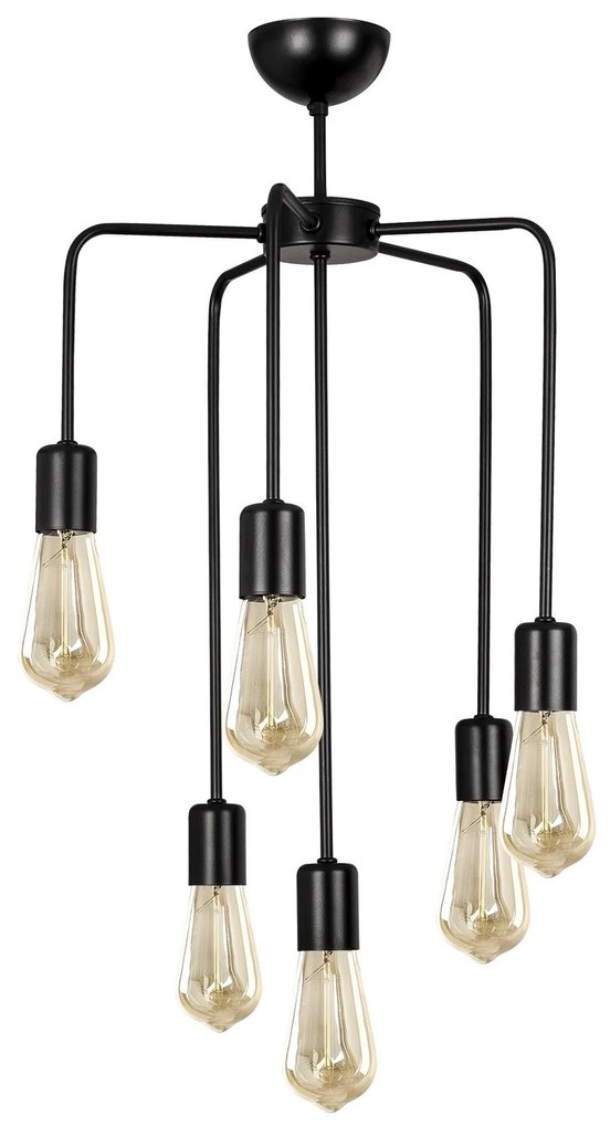 Candeeiro Suspenso Denge – Preto – 46 cm de Diâmetro, 81 cm de Altura