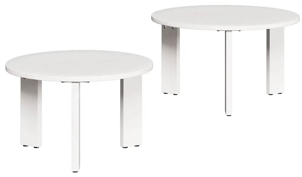 Conjunto de Mesas de Café 2 pcs Branco 47.5 x 47.5 x 27 cm