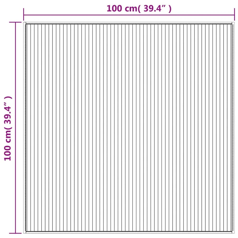 Tapete quadrado 100x100 cm bambu preto