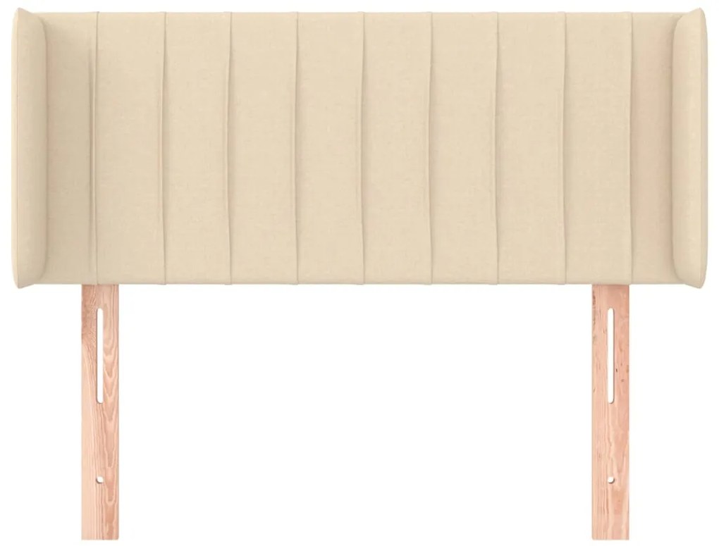 Cabeceira de cama c/ abas tecido 83x16x78/88 cm creme