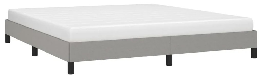 Estrutura de cama sem colchão 160x200 cm tecido cinzento-claro